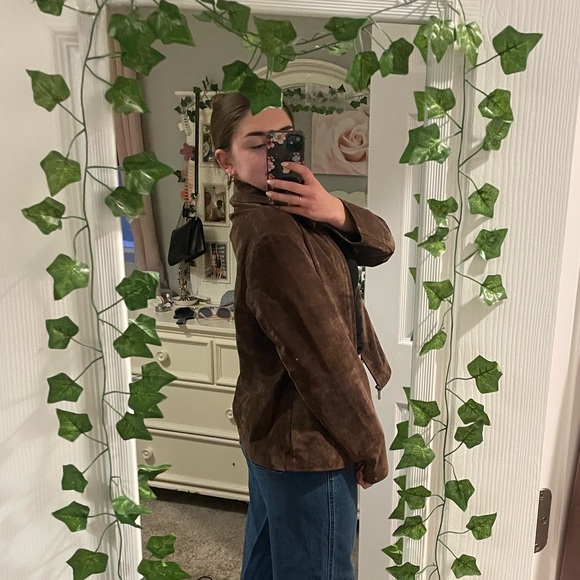 Brown Leather Suede Jacket - Picture 7 of 7